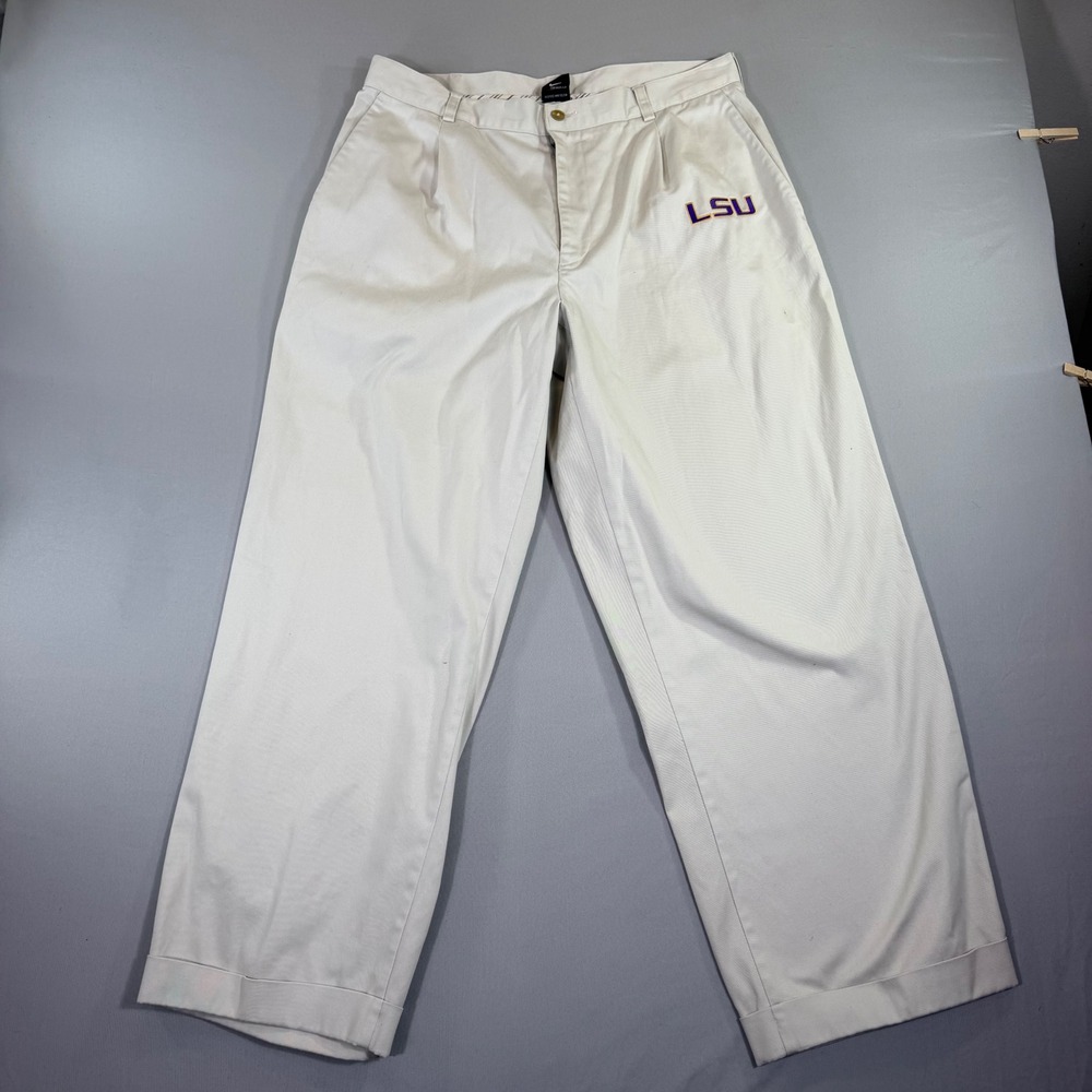 Vintage Nike LSU Tigers Khaki Pants Mens 36 Gameday College Prep Old Money